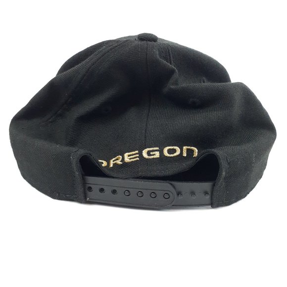 New Era Oregon Ducks Baseball Cap 100% Wool Gold Black Adjustable Snap Back Cap - Picture 11 of 16